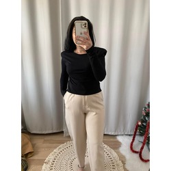 Primark Omuz Vatkalı Siyah Bluz