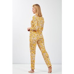 Sarı Çiçek Desenli Pijama Takımı