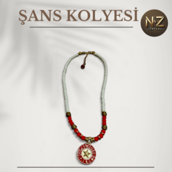 AKİK UÇLU ŞANS KOLYESİ