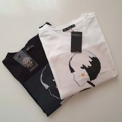 Bisiklet Yaka Balon Kol Tshirt-Ekru