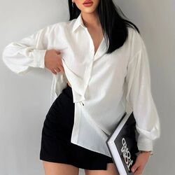 Kadın Silver Çizgili Gömlek-Ekru