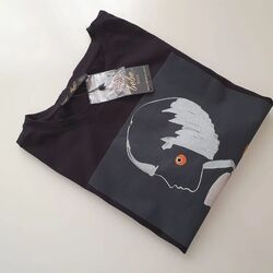 Bisiklet Yaka Balon Kol Tshirt-Siyah