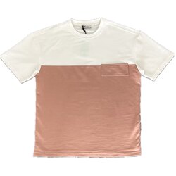 Çift Renk T-Shirt Somon pembesi/Beyaz