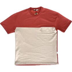 Çift Renk T-Shirt Kiremit/Krem