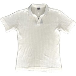 Polo Yaka Tshirt delikli kumaş (Kırık Beyaz)