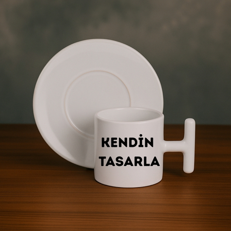 T Kulp Beyaz Kahve Fincanı