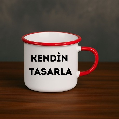 Kırmızı Porselen Enamel Kupa