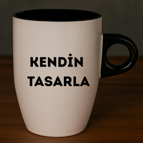 İçi ve Kulpu Siyah Latte Kupa 