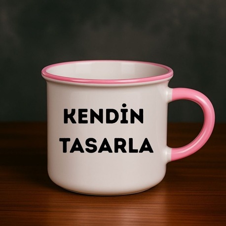 Pembe Porselen Enamel Kupa