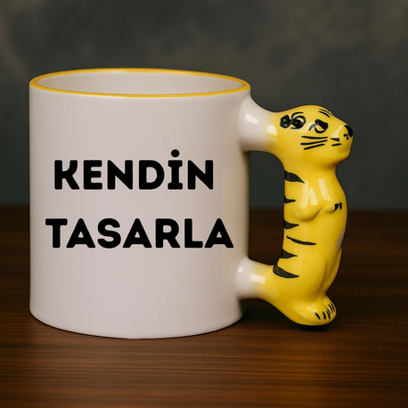 Kaplan Kulplu Porselen Kupa