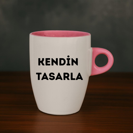 İçi ve Kulpu Pembe Latte Kupa