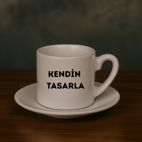 Beyaz Porselen Türk Kahvesi Fincanı Takım