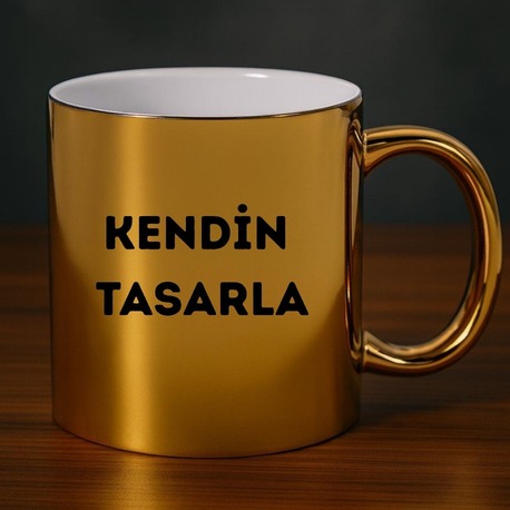 Aynalı Porselen Altın Kupa