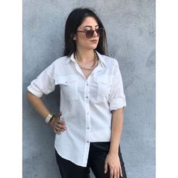 OVERSİZE BEYAZ KETEN GÖMLEK