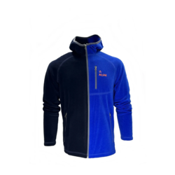 Polar Laci Mavi Standart Fit Tam Fermuarlı 3 Cepli Outdoor Sweatshirt Renkli Kapüşonlu