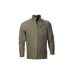 Haki Standart Fit Tam Fermuarlı Dik Yaka Polar Sweatshirt
