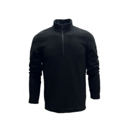 Polar Siyah Günlük Rahat Yarım Fermuarlı Dik Yaka Tüylenme Yapmayan Outdoor Polar Sweatshirt