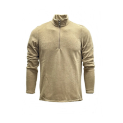 Polar Sweatshirt Bej Yarım Fermar Fit Bato Yaka Anti-pilling Tüylenme Yapmayan Soğuk Geçirmez 