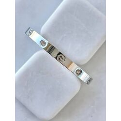 Çelik Taşlı Marka Model Silver Kelepçe Bileklik 