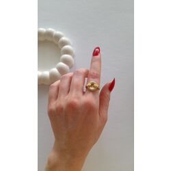 Altın Kaplama Taşlı Halka Model Gold Yüzük 