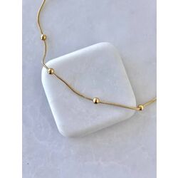 Çelik Top Detaylı Zincir Gold Kolye (45 cm)