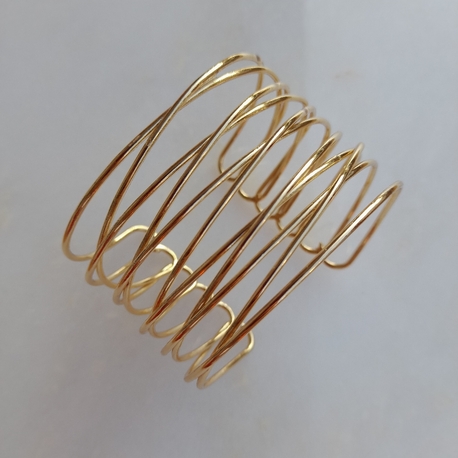 Altın Kaplama Çapraz Detay Çoklu Gold Bileklik 