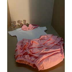 pembe firfirli short &body