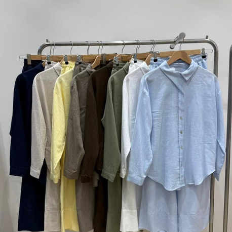 %100 Ham Keten Kimono Takım
