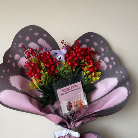Hot flowers kokina buket