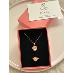 Kolye ve yüzük set (gold)