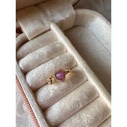 Pembe kalp yüzük gold
