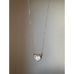 Çelik sedefli mini Love kolye 