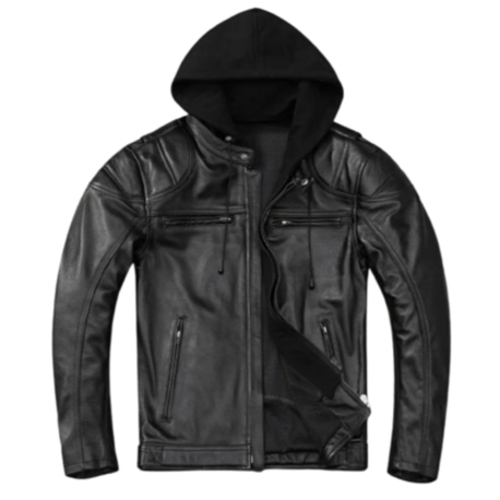 Çıkartılabilir Kapüşonlu Hakiki Deri Mont SlimFit Kesim