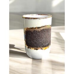 Element 200 ml kabartmalı sırlı altın işlemeli özel üretim porselen kulpsuz mug