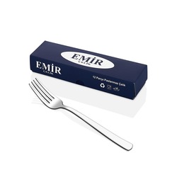 Emir Çelik Sade Model Yemek Çatalı 12 Adet 