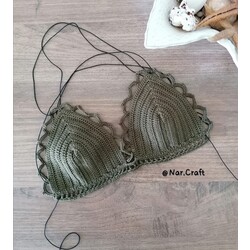 Haki Yeşili Bikini Üstü 