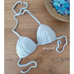 Örgü Bikini Üstü - Buz Mavisi