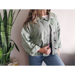 mint yeşili kot ceket