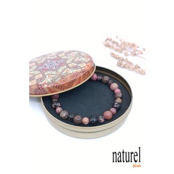 Doğal Taş Rodanit Unisex Bileklik (6-8 mm)