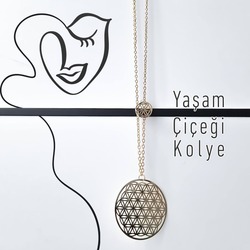 YAŞAM ÇİÇEĞİ TASARIM KOLYE ALTIN RENGİ