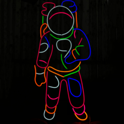 Astronot - Neon Işıklı Pleksi Tabela