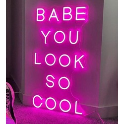 Babe you look so cool - Neon Işıklı Pleksi Tabela