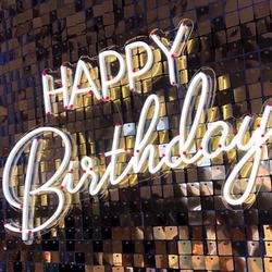 Happy Birthday - Neon Işıklı Pleksi Tabela