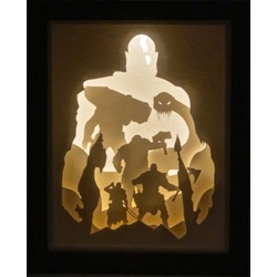 God of War 3D Gölge Kutusu | Light Box | Gece Lambası