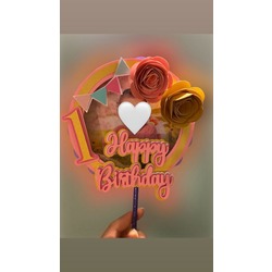 Çiçek Temalı Cake Topper (Pasta Dekoru)