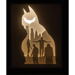 Batman 3D Gölge Kutusu | Light Box | Gece Lambası