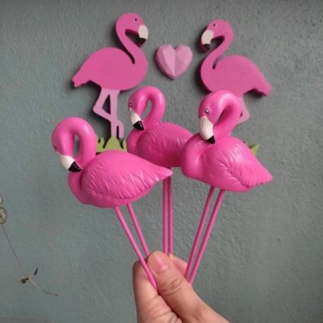 Flamingo Saksı Süsleri 3 Adet