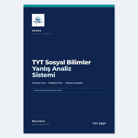 TYT Sosyal Bilimler Yanlış Analiz Sistemi — Dijital Çalışma Kitabı (PDF)