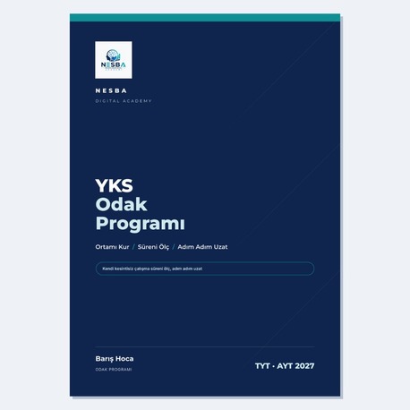YKS Odak Programı — 4 Haftalık Kurulum — Dijital (PDF)