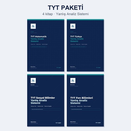 TYT Paketi — Yanlış Analiz Sistemi (4 Dijital Çalışma Kitabı)